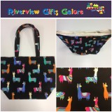 Large Tote Bag - Llamas Black Large Tote Bag - Llamas Black
